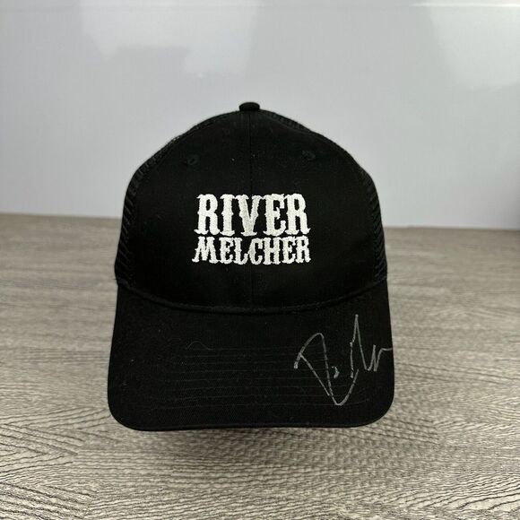 River Melcher Trucker Hat Cap Snap Back Black Country‎ Music Singer Autographed - Picture 1 of 7